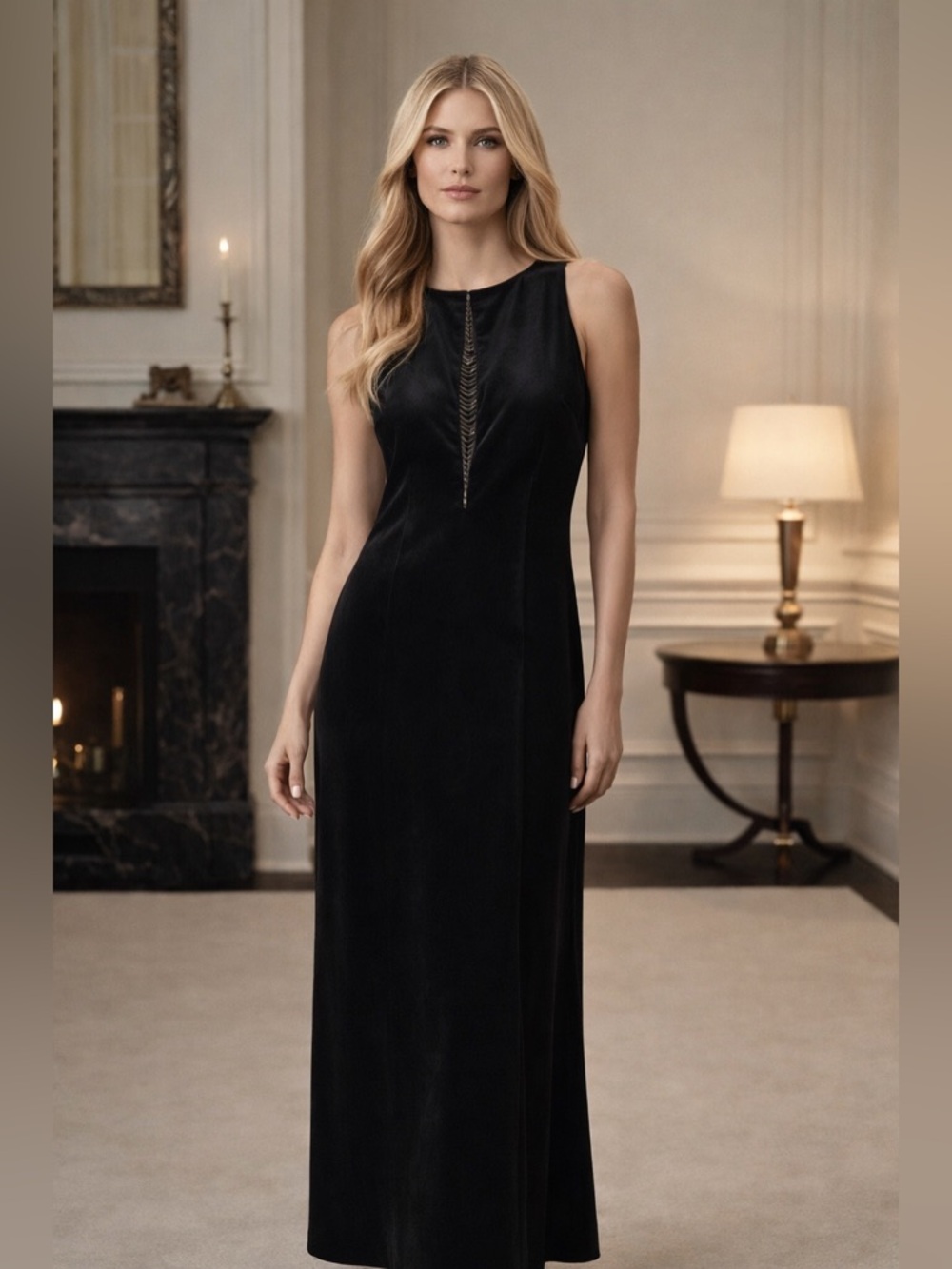 Elie Tahari Velvety Black Sleeveless Cocktail Dress